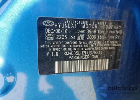 2017 Hyundai Elantra Gt из США, поврежденный, VIN KMHD35LH7HU378341